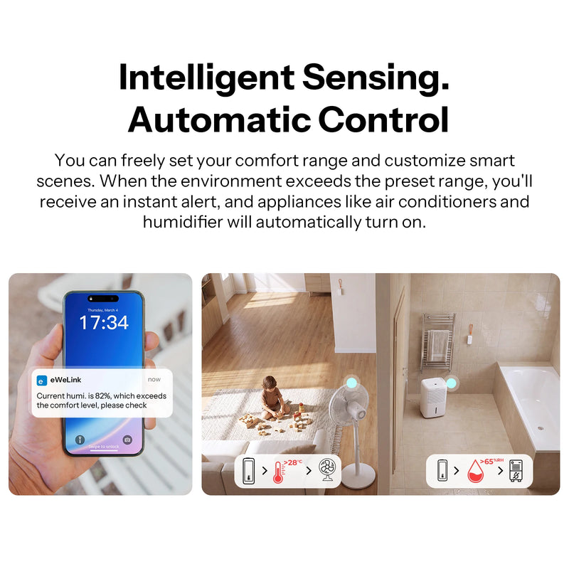 SONOFF Zigbee Temperature Sensor Humidity Thermometer Smart Home Automation Works with Alexa Google Home 4Pack for Alexa Google