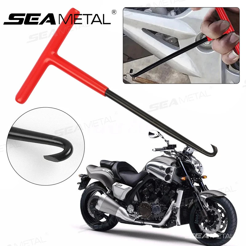 SEAMETAL T Shaped Handle Exhaust Pipe Spring Hook Car Motorcycle Exhaust Spring Puller Installer Hooks Spring Removal Tools