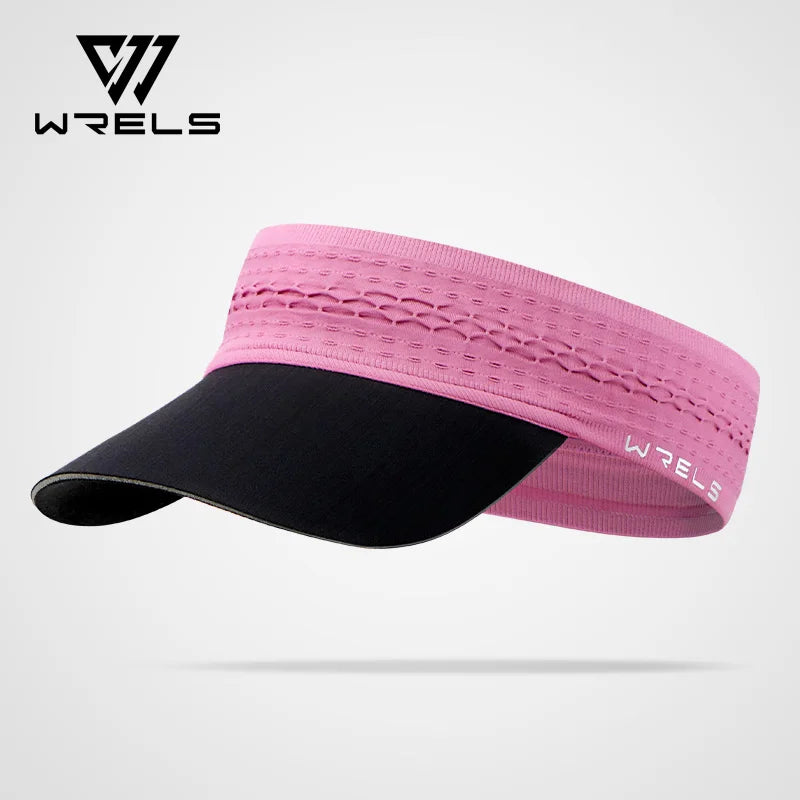 WRELS Sport Sun Visor Cap Hat Empty Top Headband Sweat-absorbing Non-slip Sun Visor Hat Women Men Stretch Tennis Visors Cap