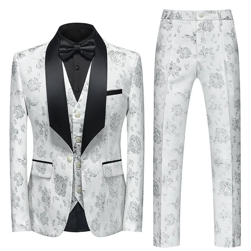2026 New Men's Purple Suit 3-Piece, Wedding Party Dress Jacket and Vest with Trousers, Asian Size Slim-Fit Sets. M-6XL