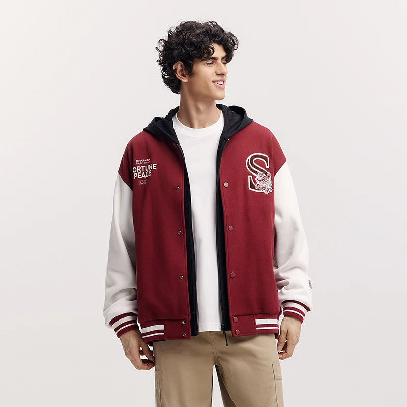 Semir Preppy Jacket Men 2026 Spring Embroidered Baseball Couple Style Trendy Loose Casual Fashion Outerwear Top