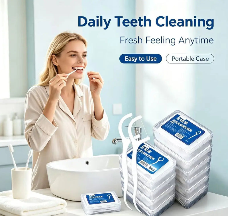 Ultra Fine Polymer Smooth Dental Floss Picks Disposable Toothpicks Portable High Tensile Dental Floss Box for Oral Hygiene