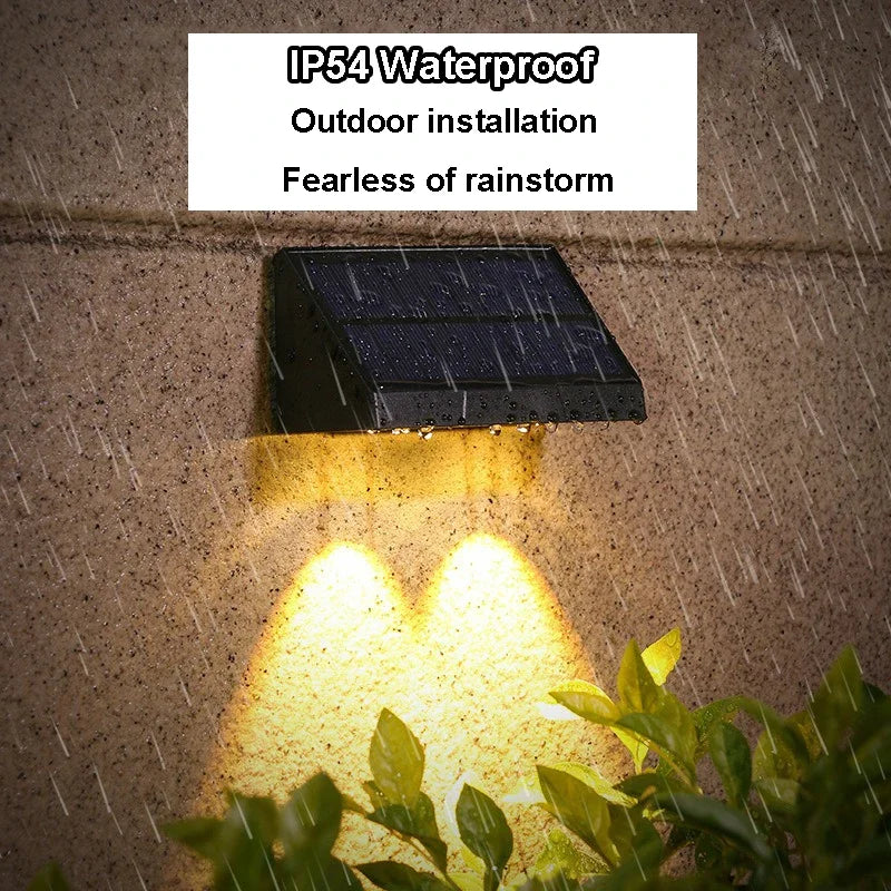 1/2pc Solar Wall Light Outdoor Illumination IP54 Waterproof LED Lamp Bulb Automatic Lighting at Night for Garden Yard or Balcony