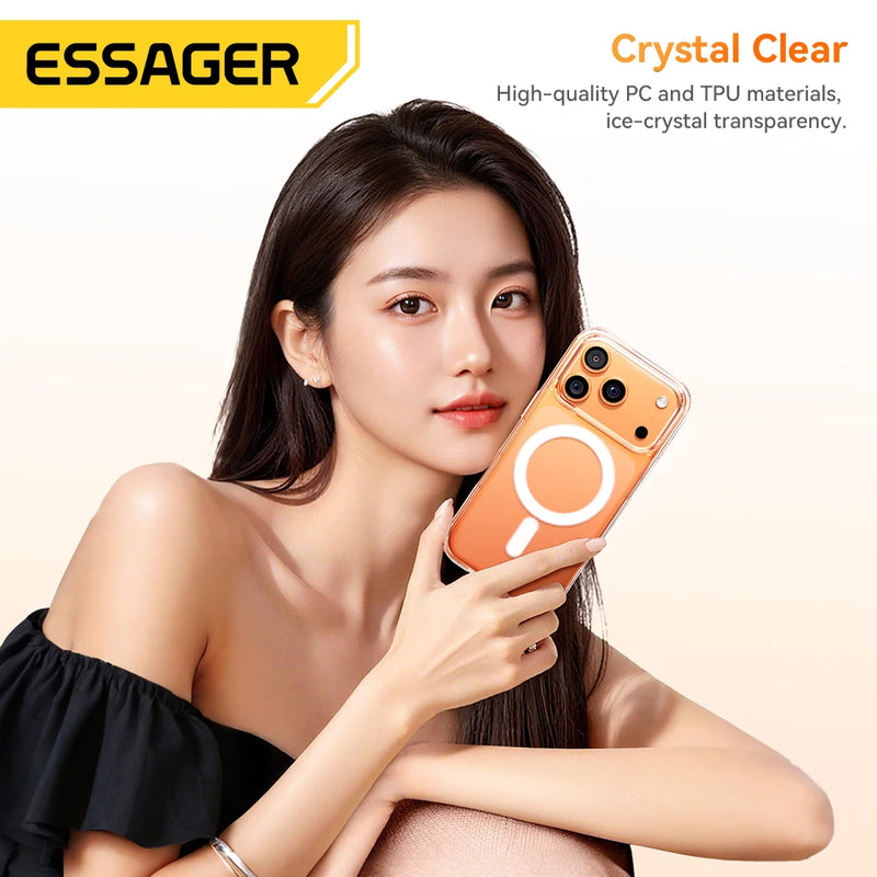 ស្រោម ម៉ាញេទិក Essager សម្រាប់ iPhone 17 Series ស្រោមការពារការប៉ះទង្គិច សាកថ្មឥតខ្សែ សម្រាប់ Magsafe សម្រាប់ iPhone 17 Pro Max 17 Air