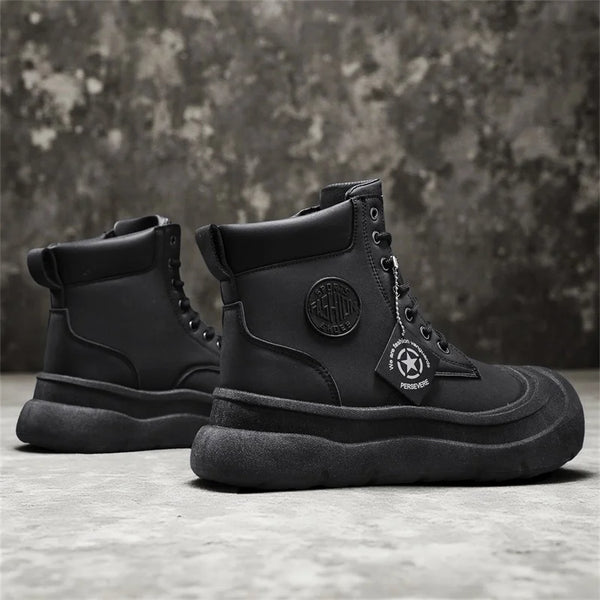 Men's Boots Four Seasons New Casual High-Top Boots Soft Sole Anti-Slip Comfort Outdoor Boots Fashion Joker Youth Tide Work Boots