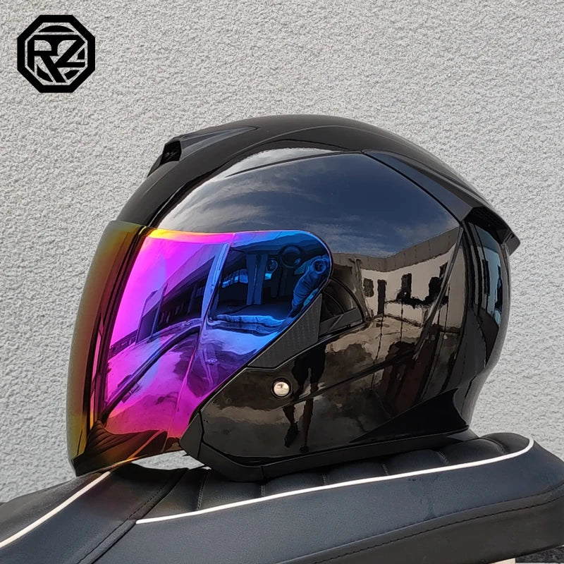 ORZ Motorcycle Vintage Half Helmet Summer Breathable Men Women Electric Jet Scooter Open Face Helmets capacetes de moto DOT