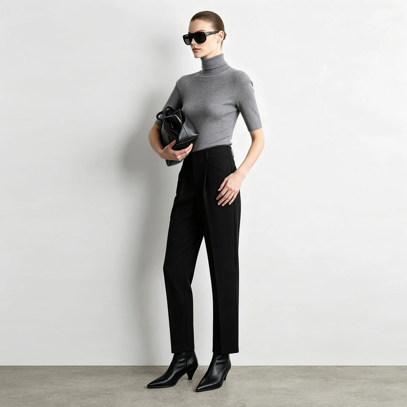 Amii Women's Tapered Cropped Pants Slim Fit Ankle Length Casual Versatile Trousers 2026 Autumn Business Woman Clothing 12623079