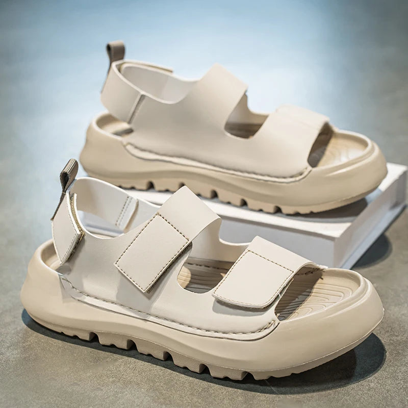 Men's thick-soled beach sandals summer breathable lightweight non slip soft sole slides outdoor sports sandals walking sandlas