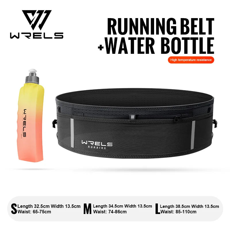 WRELS Invisible Elastic Waist Bag Unisex Waterproof Close Fitting Multi Function Fanny Pack Running Belt Marathon Cycling Bag