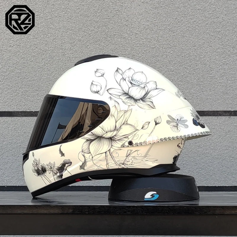 ORZ Motorcycle helmet, men's and women's dual lens full face helmet, motorcycle sports car, all season full face helmet
