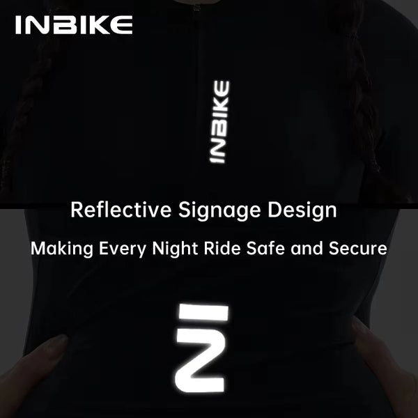 INBIKE Pro Women's Cycling Long Sleeve Breathable Gel Padded Bicycle Bib Pants Suit Mesh Bike Clothing Set for Women Quick-Dry