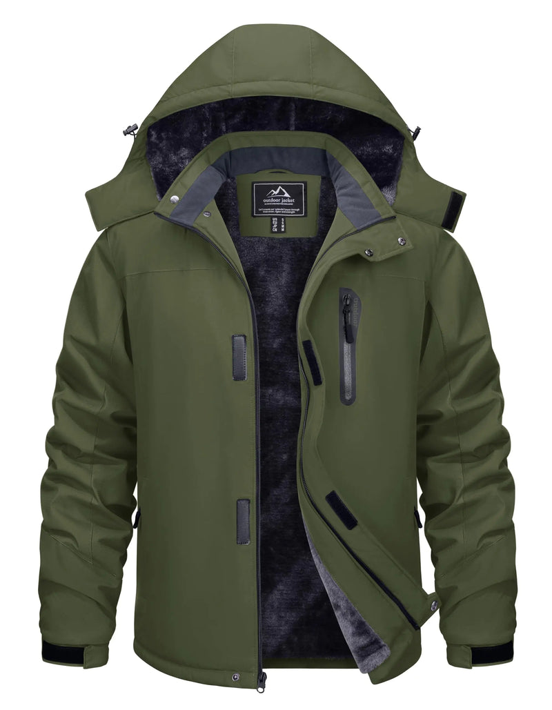 TACVASEN Winter Thicken Ski Snowboard Jacket Mens Fleece Waterproof Hiking Jackets Outdoor Mountain Trekking Windbreaker Parka