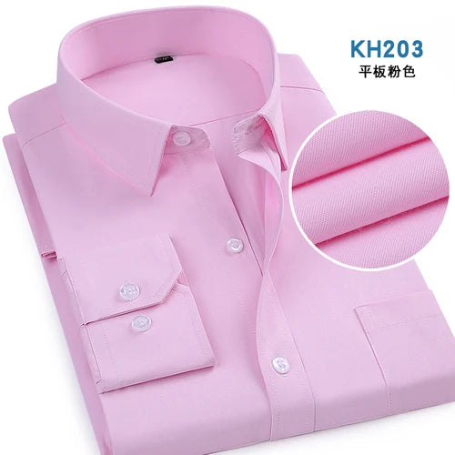Men's Bright Red Long-sleeved Shirt, Single-breasted Square Collar Shirts Business / Wedding / Party Casual Shirt Blue White 6XL