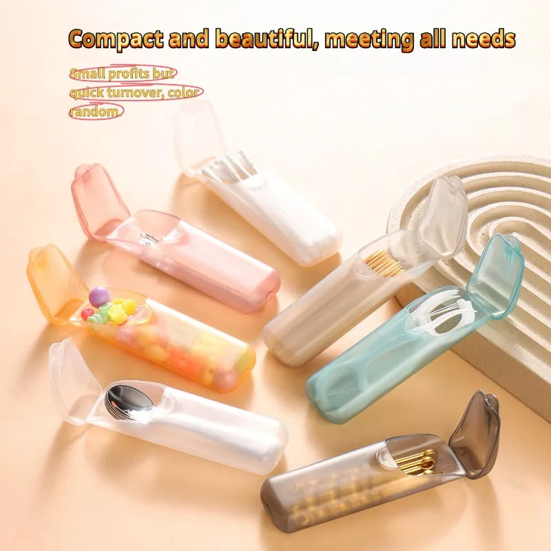 1pc Mini small Storage Box.PP Transparent Material,Dental Floss Box, Mini Toothpick Storage Box Portable Cotton Swab Box
