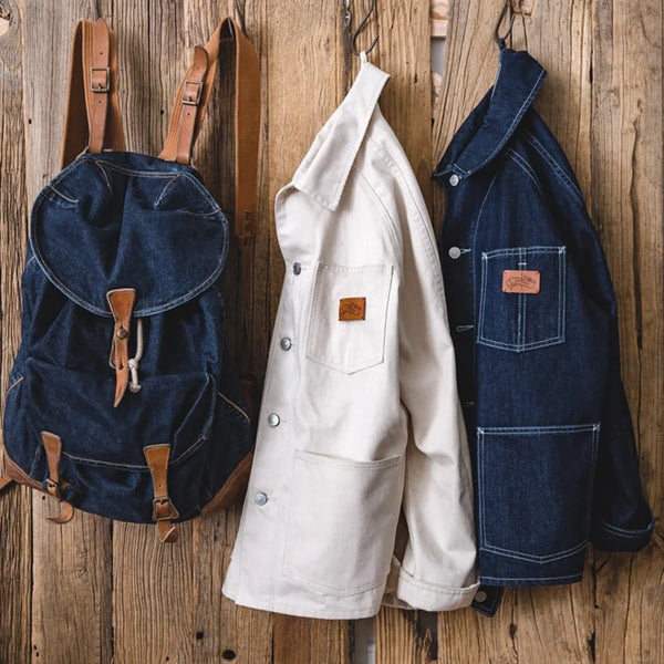 Maden Workwear អាវក្រៅកការ៉េពណ៌សរបស់បារាំងបែបវីនថេចហោប៉ៅធំសម្រាប់បុរស Raglan អាវធំដើមរដូវស្លឹកឈើជ្រុះ