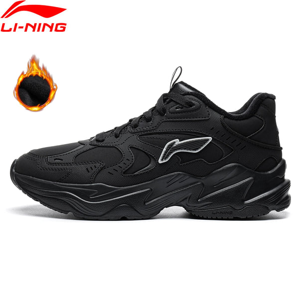 ស្បែកជើងបុរស Li-Ning LN DEFENDER របៀបរស់នៅបែបរោមចៀម រដូវរងា ក្តៅ ស្រួល ស្បែកជើងកីឡា LiNing Classic Leisure Sneakers AGCW401