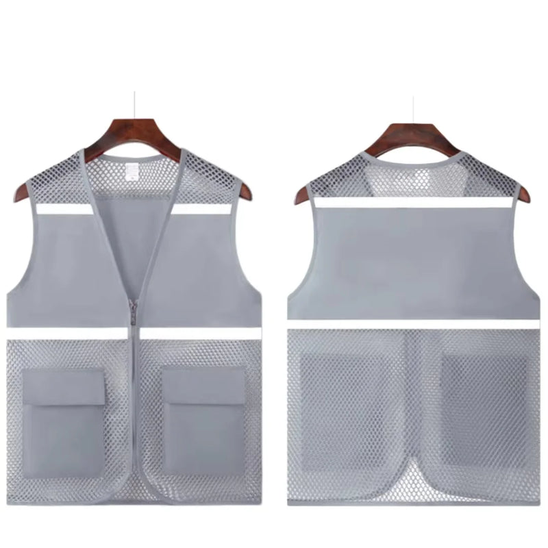 2026 Custom Logo Printed Advertising Clothing Work Vest  Summer Breathable Mesh Fishing Vest Volunteer Workwear