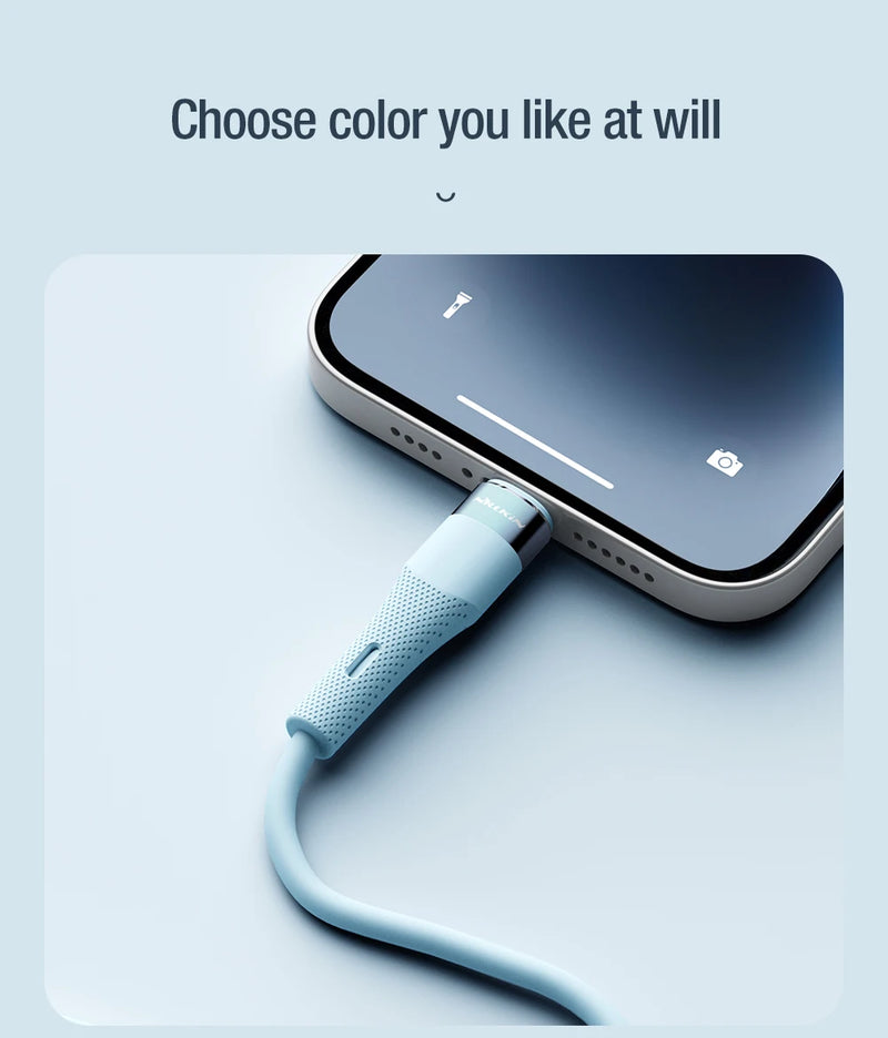NILLKIN PD 27W Type C To Lightning Cable Fast Charge Efficient transmission liquid Silicone Cable For iPhone 14 13 12 Pro Max