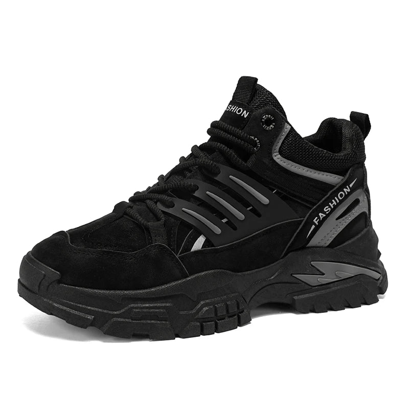 Men's boots four season comfort hiking tooling shoes soft sole anti-slip high-top casual boots fashion youth Joker outdoor boots