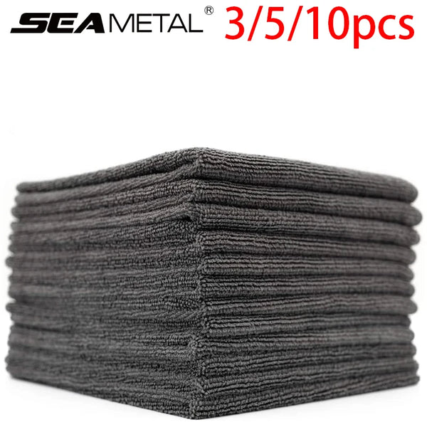SEAMETAL 3/5/10pcs Car Wash Microfiber Towel Soft Edgeless Car Polishing Cloth Waxing Towel 40X40CM for Car Cleaning Accessories