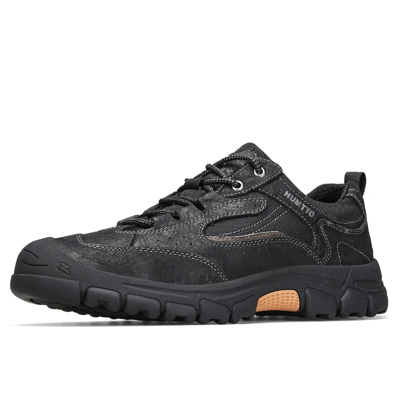HUMTTO Hiking Shoes Men Genuine Leather Men's Sports Shoes Non-slip Winter Outdoor Safety Sneakers Breathable Trekking for Boots