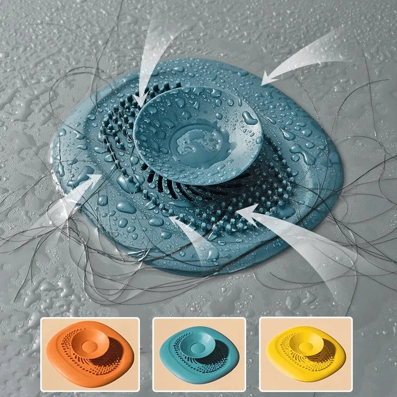 1/2pcs Press‑type floor drain cover Sink Stopper - Keep Kitchen and Bathroom Drains Clean Without Clogs, Kitchen Utensils.