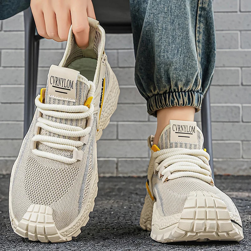 Men's breathable mesh casual sneakers summer new soft-sole outdoor running shoes students comfort lightweight speed sports shoes