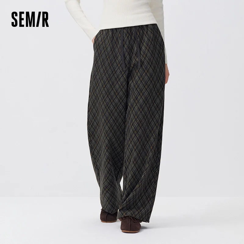 ខោ Semir សម្រាប់នារី ខោធម្មតា រាងស្លេក រលុង ជើងធំ រចនាបថទំនើប ឆ្នាំ២០២៦ រដូវរងាថ្មី ស្លៀកប្រចាំថ្ងៃ រចនាបថធម្មតាសម្រាប់ទីក្រុង ស្លៀកពាក់ប្រចាំថ្ងៃ