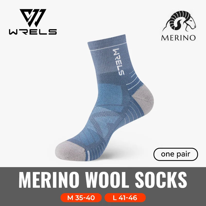 WRELS 1/2/3pairs Merino Wool Socks Thermal Warm Winter High Elastic Thick Hiking Socks Moisture Absorption Wool Sports Socks