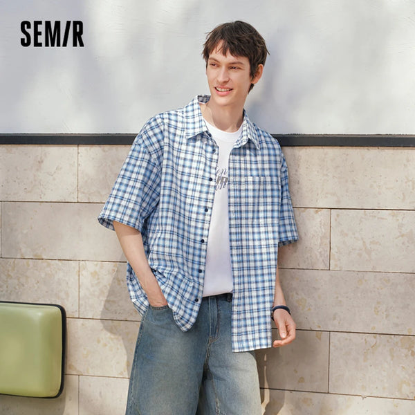 អាវបុរស Semir ឆ្នាំ ២០២៦ រលុង លំនាំប៉ាក់ ហោប៉ៅ សាមញ្ញ ទន់ ពាក់ប្រចាំថ្ងៃ