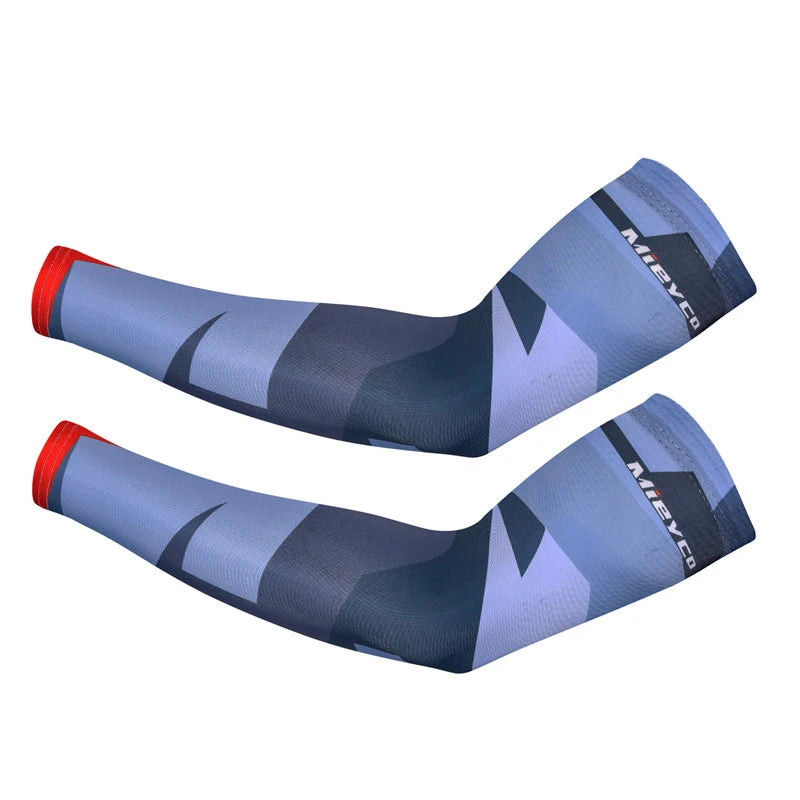 Men Cycling Arm Sleeves Sun Protection UV Proof Arm Covers Cuffs for Running Biking Driving Outdoor Sports