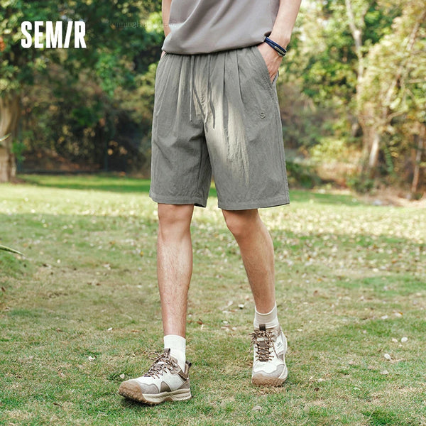 ខោបុរស Semir ធម្មតា Twill Micro Wrinkle Relaxed Drape Neat ខោខ្លីទាន់សម័យរដូវក្តៅឆ្នាំ 2026 អាវខ្លីសម្រាប់ពាក់ប្រចាំថ្ងៃ