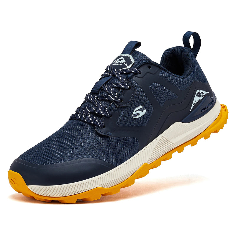 HOBIBEAR Unisex Hiking Shoes Women Men Trail Running Outdoor Sneakers Artificial Leather Non Slip Lace-Up Walking Shoes