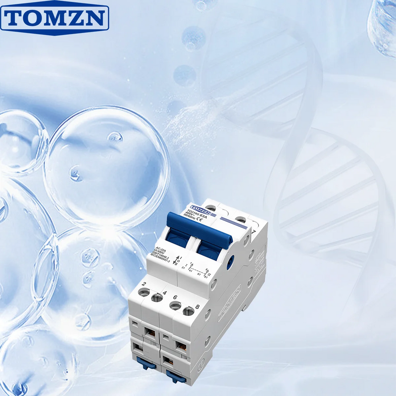TOMZN TO219G 40A/63A MTS Transfer Switch 1P/2P/3P/4P | Blue Handle Dual Power Isolator Breaker for Generator PV | 400V