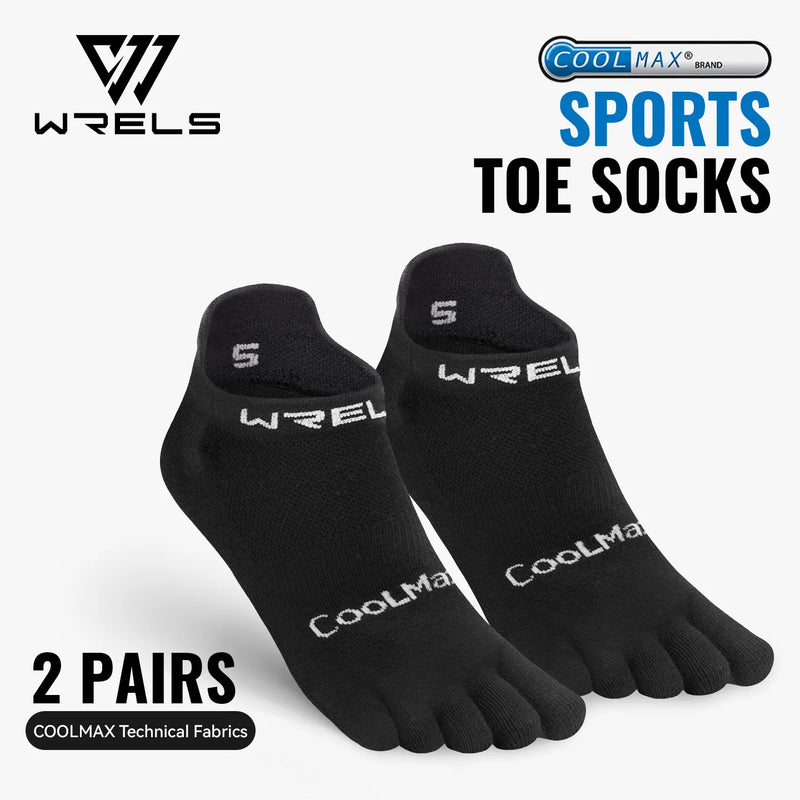 WRELS 1/2/3pairs COOLMAX Toe Socks Breathable Five Finger Socks Athletic Hiking Running Soft Comfortable Moisture Wicking Socks