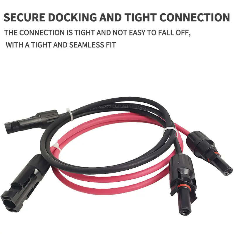 6 mm² 10AWG Extension Cable PV1-F Solar Panel Wire, Waterproof DC Connector Male & Female Pair for Photovoltaic System