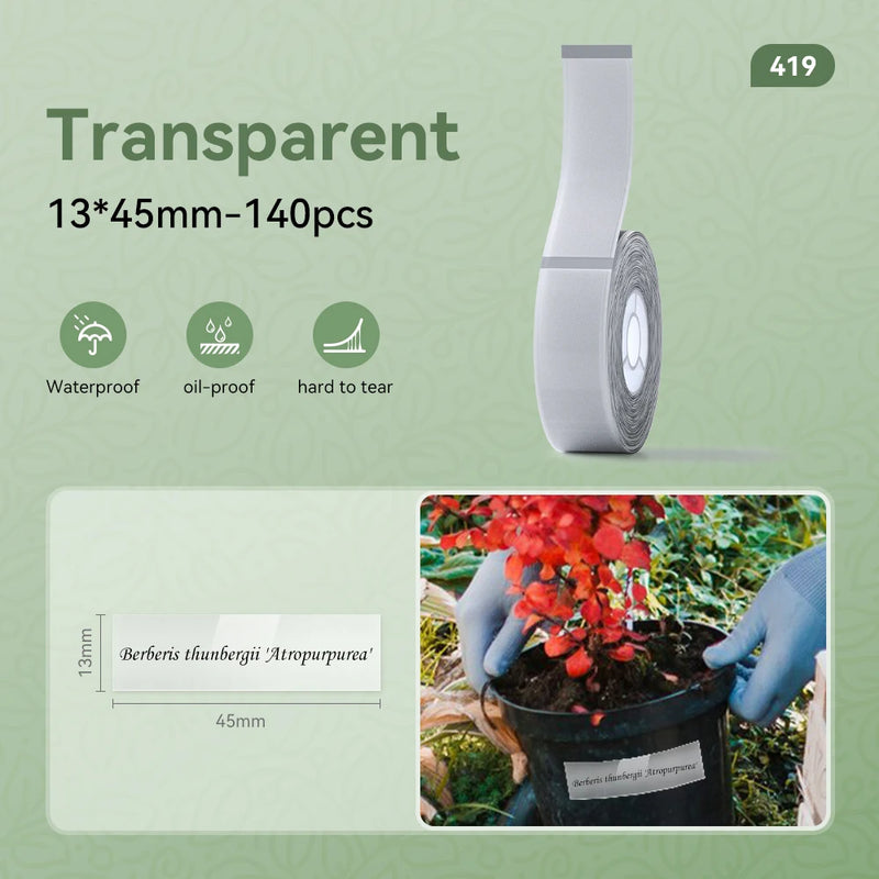 Niimbot N1/B18 PET Label Paper 2 Rolls Scratch-Resistant Tapes Carbon Ribbon Sticker Keep 8-10 Years For Portable Label Printer