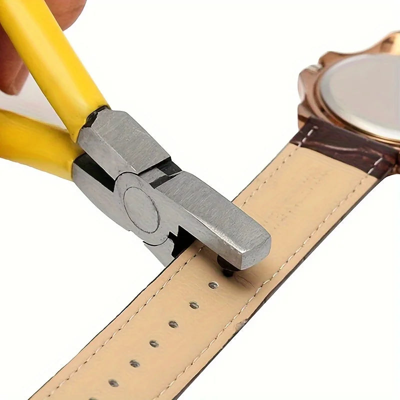 Precision 2mm Hole Punch Pliers - Durable Carbon Steel, Ideal for Watches, Belts, Shoelaces & Sandals - Leather punching pliers