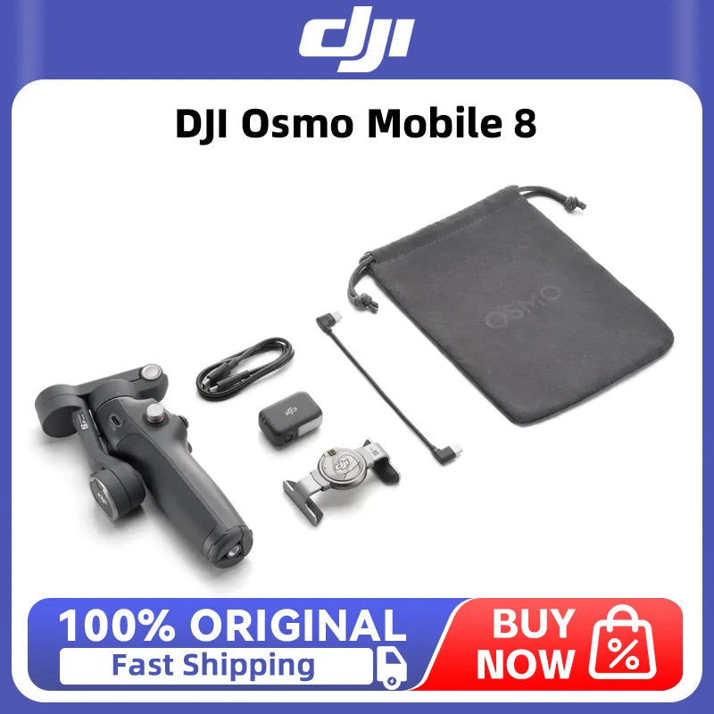DJI Osmo Mobile 8 Flagship Intelligent Tracking Phone Gimbal Native Tracking With Integrated Audio & Lighting Capabilities