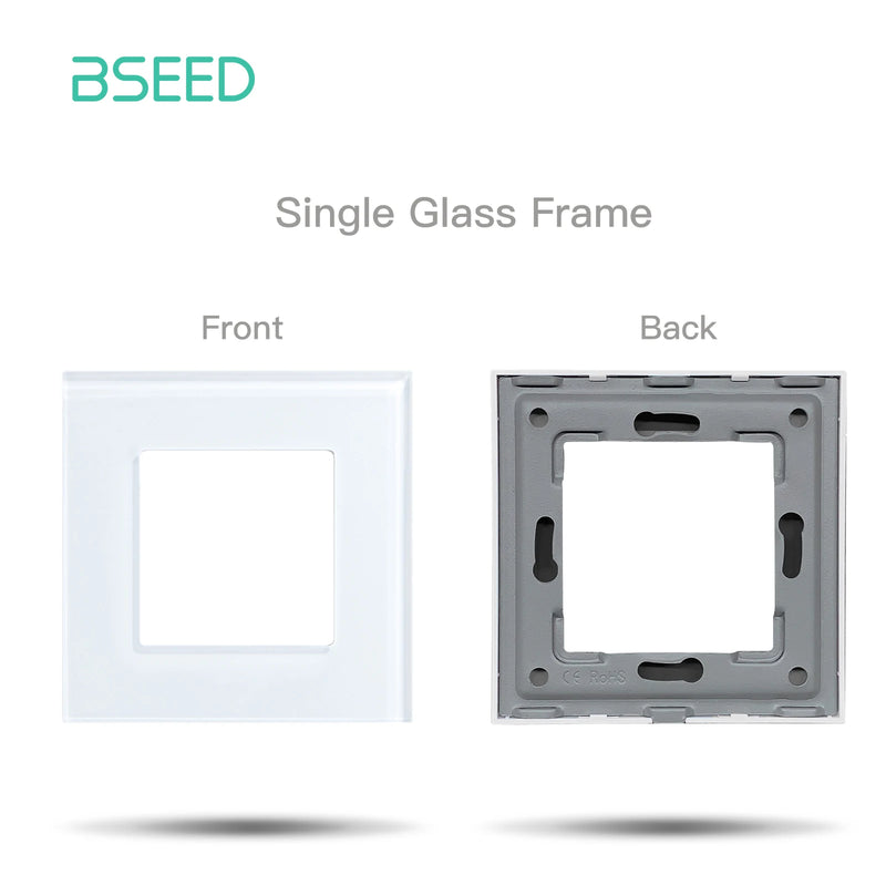 BSEED WIFI Touch Light Switch Part Glass Panel Only Smart Wifi Switch Function DIY Part EU Wifi Socket Outlets Parts