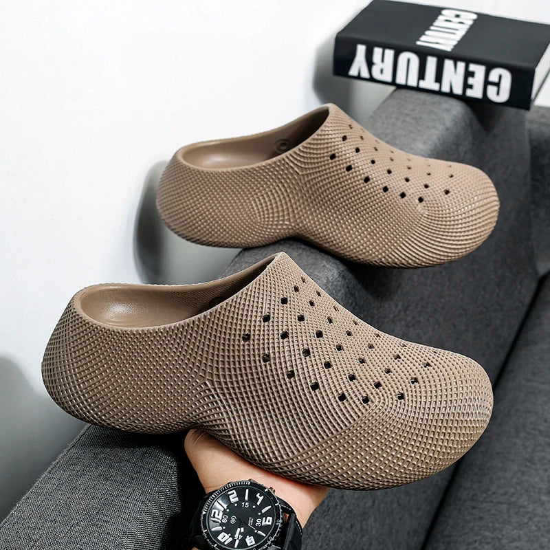 Platform Hole Shoes Soft EVA Slippers One Band Mule Clogs Non-slip Beach Water Shoes Casual Walking Slippers for Lovers