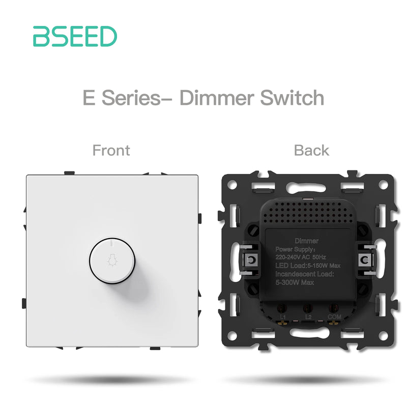 BSEED Wall Button Switch 1/2Gang USB Type-C Wall Socket Module Part Internet TV Telephone Socket Plastic Frame DIY Function Part