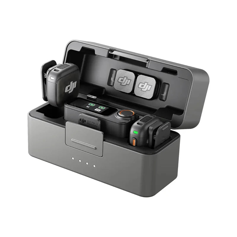 DJI Mic 3 Advanced Mini Wireless Microphone 4TX+8RX Capability Dual Band Anti-Interference, Lossless Audio Transmission