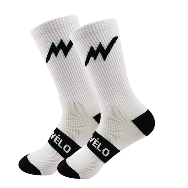 WRELS 1/2/3 Pairs Crew Cycling Socks Fast Dry Compression Socks Men Women Arch Support Breathable Athletic Bike Sports Socks