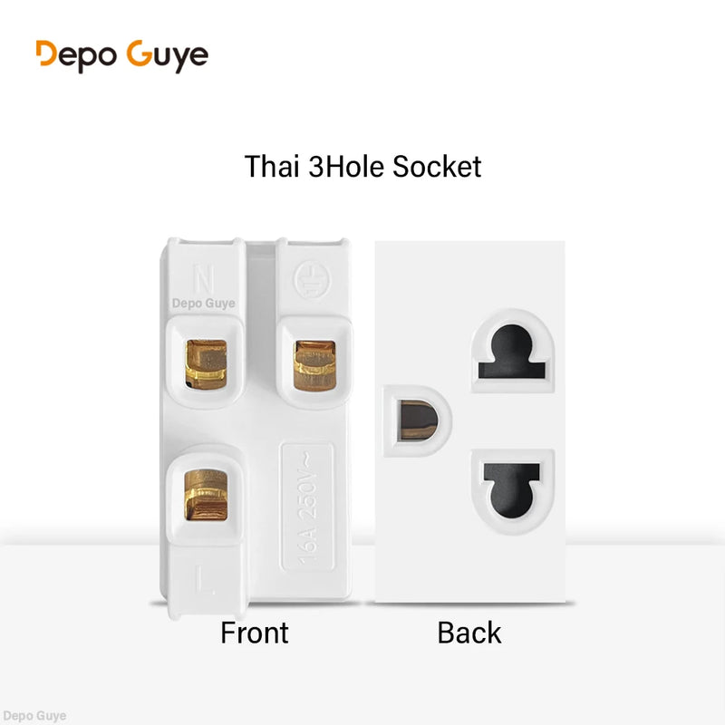EU Wall Socket Plastic Panel White USB Type C 10W/20W Charge Port TV Rj45 Satellite HDML Interface Function DIY Combination