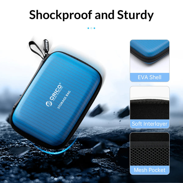 ORICO 2.5'' 3.5'' Hard Disk Case Protection Bag for External HDD M.2 Case /Earphone/U Disk Large Capacity Colorful Storage Bags