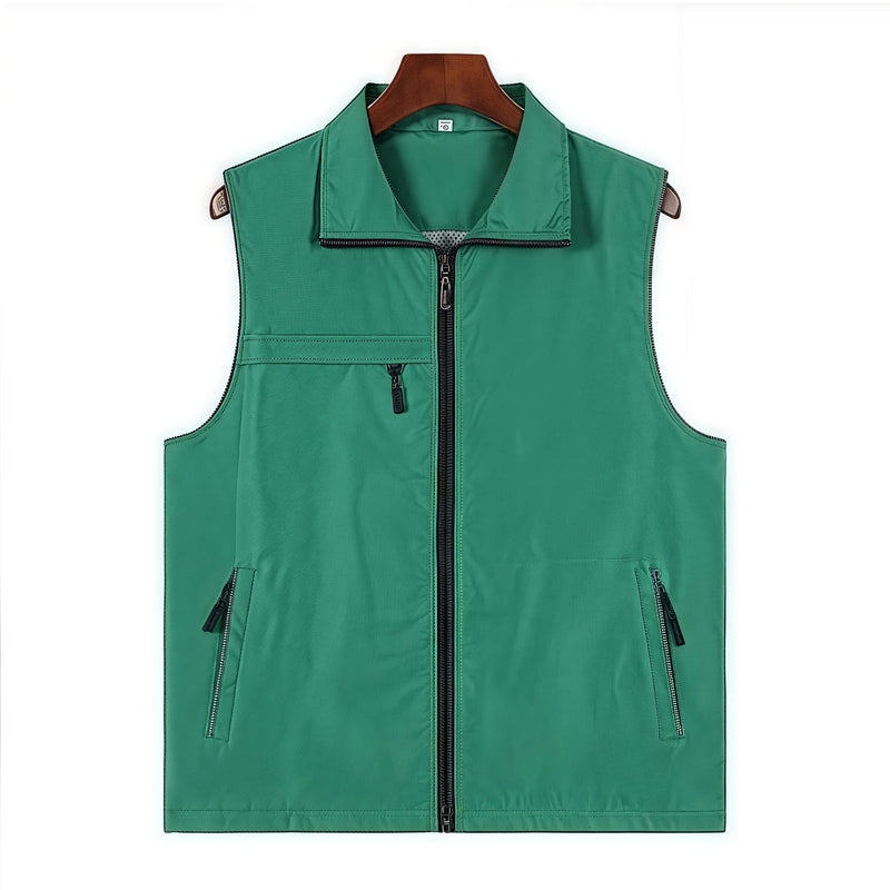 Seven Solid-Color Composite Mesh Three-Pocket Vest Outdoor Training Institution Team Workwear Clothes Custom Logo Printing