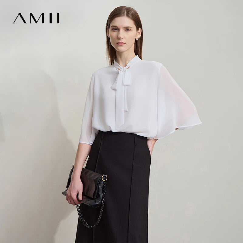 អាវ Amii កអាវបែប Minimalism សម្រាប់ស្ត្រី ឆ្នាំ២០២៦ រដូវក្តៅ ដៃអាវវែង រលុង ឆើតឆាយ ងាយស្រួលធ្វើដំណើរ លេខ ១២៥២២០៨៧