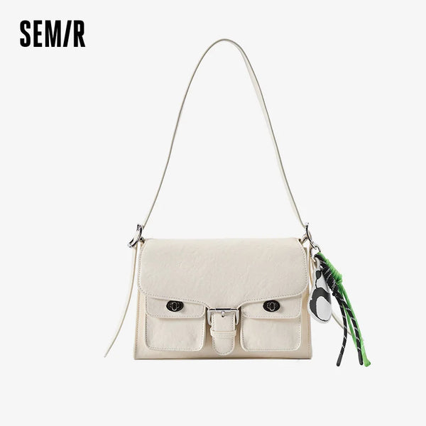 Semir Bag Women Vintage Workwear Shoulder Bag 2025 New Large Capacity Underarm Crossbody Handbag