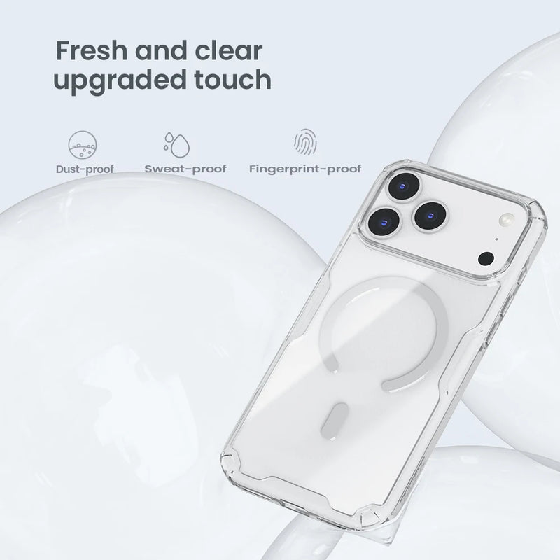 NILLKIN for iPhone 18/17 Pro Max MagSafe Case for iPhone 17 Air TPU Hybrid Classic Magnetic Case for iPhone 17 Transparent Cover